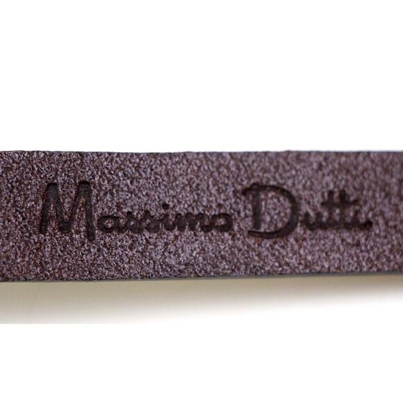 Massimo Dutti BROWN REAL LEATHER SKINNY 3/4"Wd CASUAL DRESS BELT Sz 75-80 (C76 - Picture 6 of 13